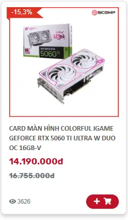 Card màn hình Colorful iGame RTX 5060 Ti Ultra W DUO OC 16GB